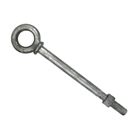 Eye Bolt With Shoulder, 5/8, 8 In Shank, 1-1/4 In ID, Carbon Steel, Hot Dipped Galvanized